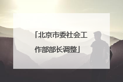 北京市委社会工作部部长调整
