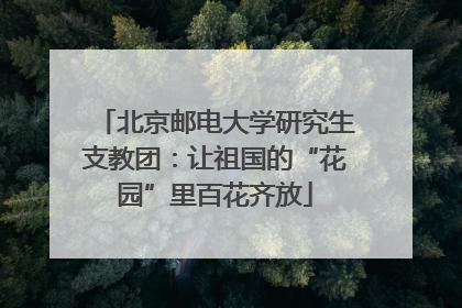 北京邮电大学研究生支教团：让祖国的“花园”里百花齐放
