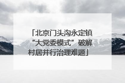 北京门头沟永定镇“大党委模式”破解村居并行治理难题