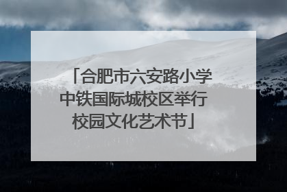 合肥市六安路小学中铁国际城校区举行校园文化艺术节