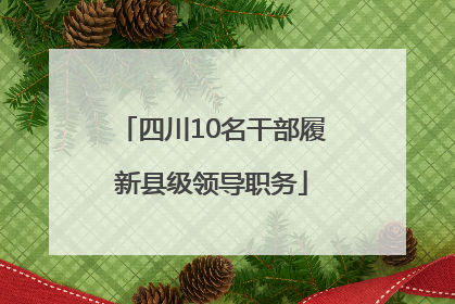 四川10名干部履新县级领导职务