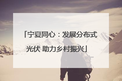 宁夏同心：发展分布式光伏 助力乡村振兴