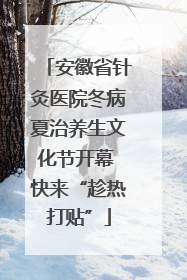 安徽省针灸医院冬病夏治养生文化节开幕 快来“趁热打贴”