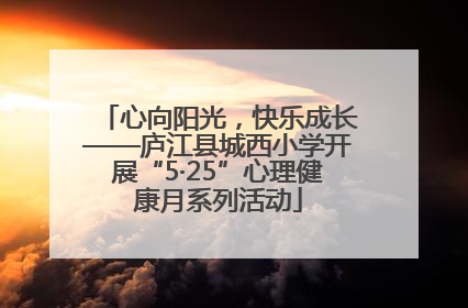 心向阳光，快乐成长——庐江县城西小学开展“5·25”心理健康月系列活动
