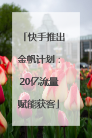 快手推出金帆计划：20亿流量赋能获客
