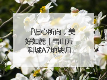归心所向，美好如麓｜雪山万科城A7地块归麓园品质交付
