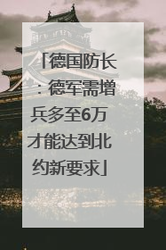 德国防长：德军需增兵多至6万才能达到北约新要求