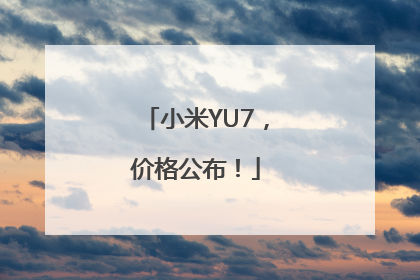 小米YU7，价格公布！