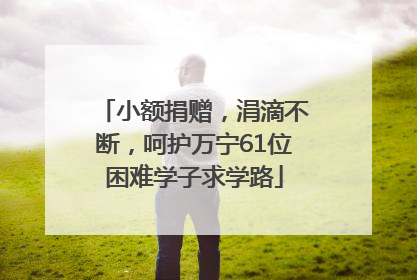 小额捐赠，涓滴不断，呵护万宁61位困难学子求学路