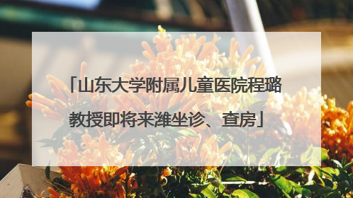 山东大学附属儿童医院程璐教授即将来潍坐诊、查房