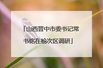 山西晋中市委书记常书铭在榆次区调研