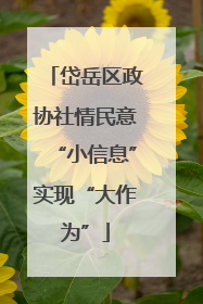 岱岳区政协社情民意“小信息”实现“大作为”