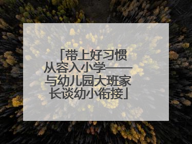 带上好习惯 从容入小学——与幼儿园大班家长谈幼小衔接