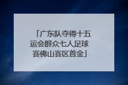 广东队夺得十五运会群众七人足球赛佛山赛区首金