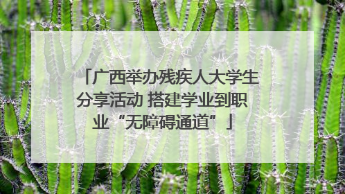 广西举办残疾人大学生分享活动 搭建学业到职业“无障碍通道”