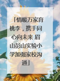 情暖万家育桃李，携手同心向未来 眉山彭山实验小学加强家校沟通