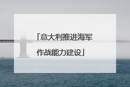 意大利推进海军作战能力建设