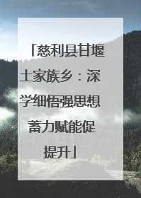 慈利县甘堰土家族乡：深学细悟强思想 蓄力赋能促提升