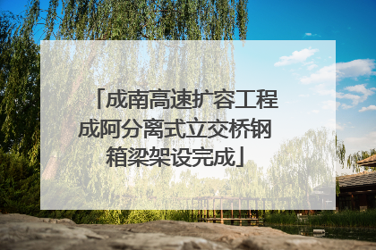 成南高速扩容工程成阿分离式立交桥钢箱梁架设完成