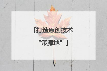 打造原创技术“策源地”