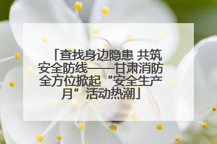 查找身边隐患 共筑安全防线——甘肃消防全方位掀起“安全生产月”活动热潮