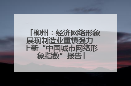 柳州：经济网络形象展现制造业重镇强力 上新“中国城市网络形象指数”报告