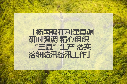 杨国强在利津县调研时强调 精心组织“三夏”生产 落实落细防汛备汛工作