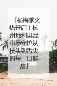 杨梅季火热开启！杭州地利果品市场守护从枝头到舌尖的每一口鲜甜