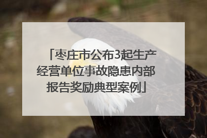 枣庄市公布3起生产经营单位事故隐患内部报告奖励典型案例
