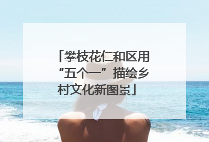 攀枝花仁和区用“五个一”描绘乡村文化新图景