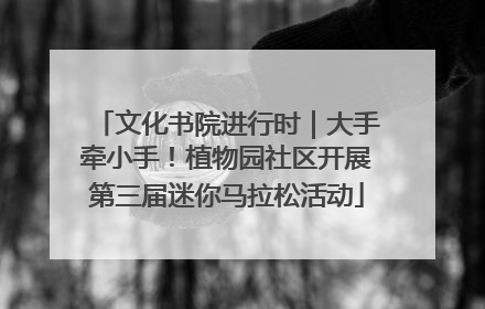 文化书院进行时｜大手牵小手！植物园社区开展第三届迷你马拉松活动