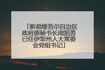 新疆维吾尔自治区政府原秘书长周旭勇已任伊犁州人大常委会党组书记
