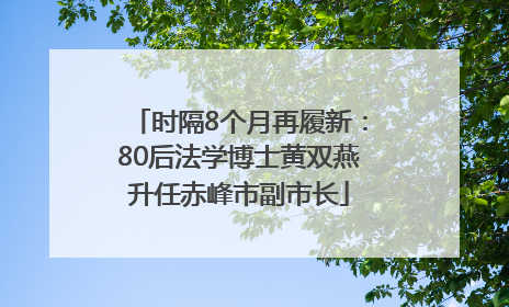 时隔8个月再履新：80后法学博士黄双燕升任赤峰市副市长