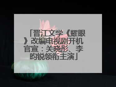 晋江文学《耀眼》改编电视剧开机官宣：关晓彤、李昀锐领衔主演