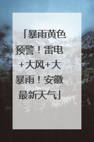 暴雨黄色预警！雷电+大风+大暴雨！安徽最新天气