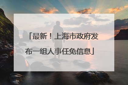 最新！上海市政府发布一组人事任免信息