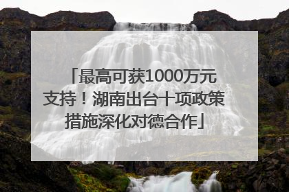 最高可获1000万元支持！湖南出台十项政策措施深化对德合作