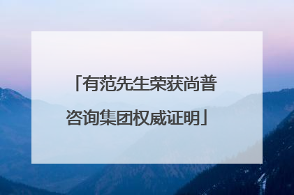 有范先生荣获尚普咨询集团权威证明