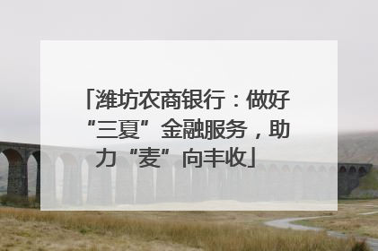 潍坊农商银行：做好“三夏”金融服务，助力“麦”向丰收