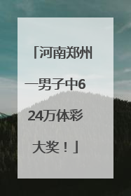 河南郑州一男子中624万体彩大奖！
