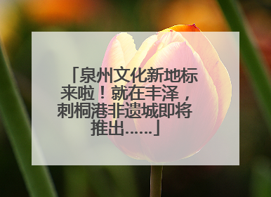 泉州文化新地标来啦！就在丰泽，刺桐港非遗城即将推出……