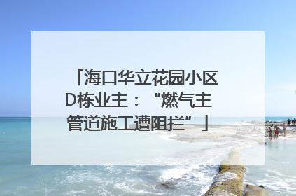 海口华立花园小区D栋业主：“燃气主管道施工遭阻拦”