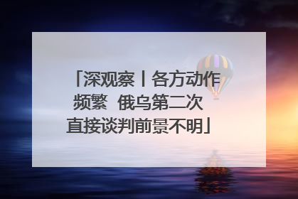 深观察丨各方动作频繁  俄乌第二次直接谈判前景不明