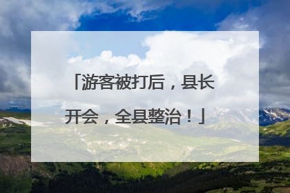 游客被打后，县长开会，全县整治！