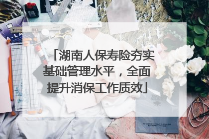 湖南人保寿险夯实基础管理水平，全面提升消保工作质效