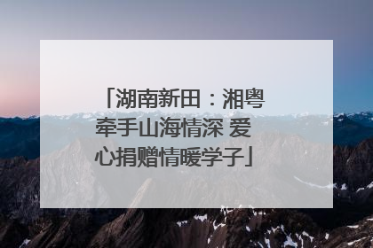 湖南新田：湘粤牵手山海情深 爱心捐赠情暖学子