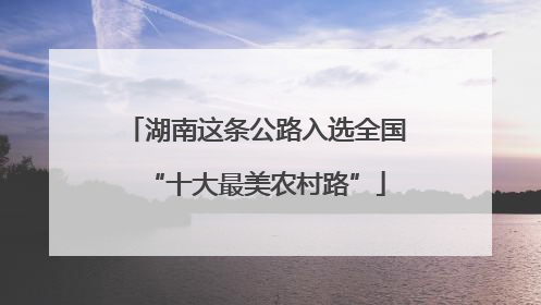 湖南这条公路入选全国“十大最美农村路”