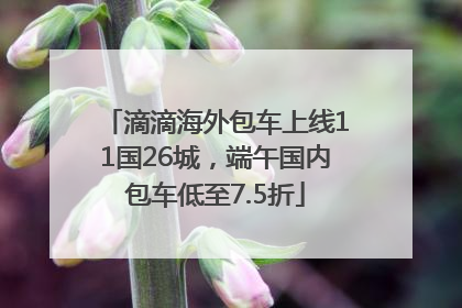 滴滴海外包车上线11国26城，端午国内包车低至7.5折