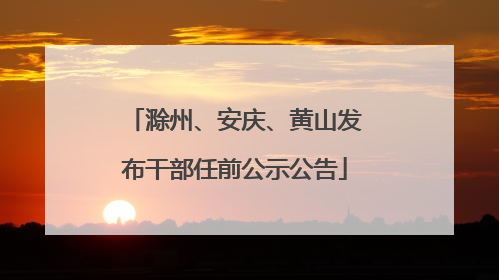 滁州、安庆、黄山发布干部任前公示公告
