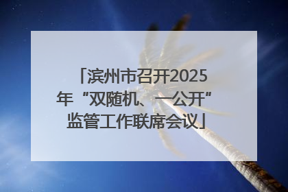 滨州市召开2025年“双随机、一公开” 监管工作联席会议